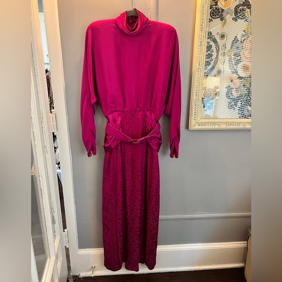 Vintage BILL BLASS dress - belted pink perfection - Picture 4 of 13